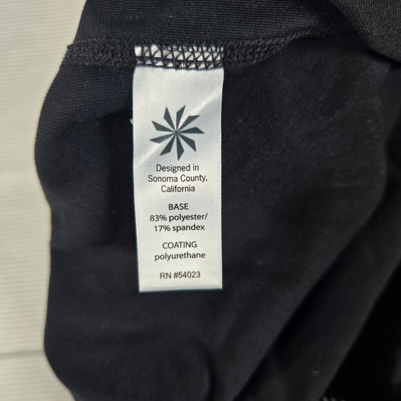 Athleta Mid Rise Vegan Gleam Tight 2.0 Faux Black Leather Leggings Size Large T - Picture 3 of 7